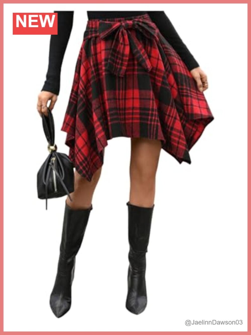 Plaid High Waisted Asymmetrical Flowy Skirt A-Line Y2K